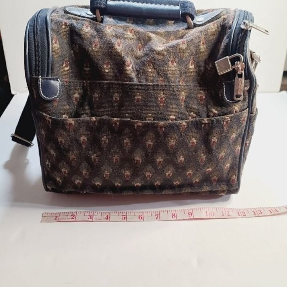 Vintage DVF Diane Von Furstenberg Ikat Fabric Over Night Travel Bag Luggage - Picture 6 of 16